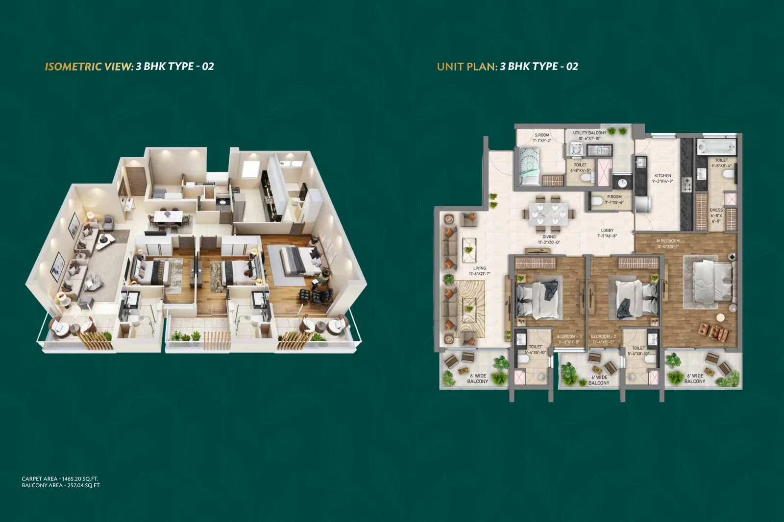 3 BHK Type 02 Floor Plan