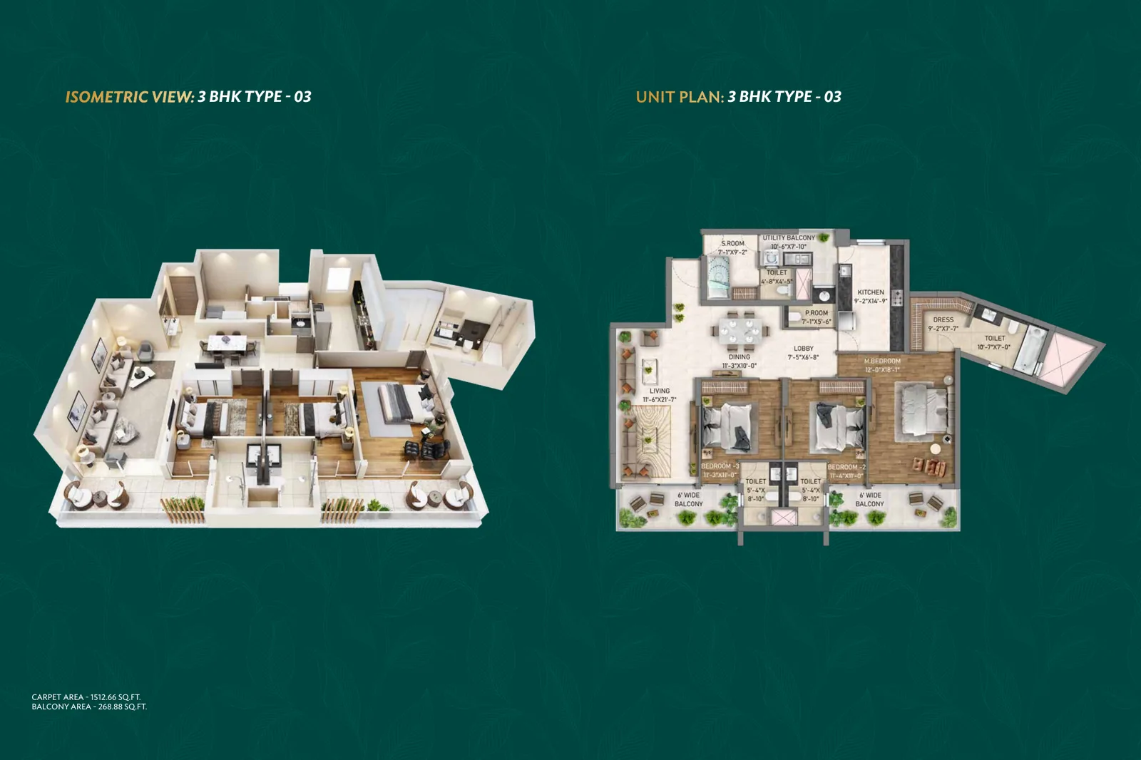 3 BHK Type 03 Floor Plan