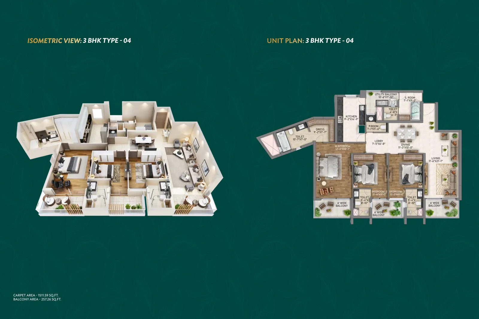 3 BHK Type 04 Floor Plan